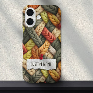 Rainbow Pastel Chunky Knitted Granny Custom Name  iPhone 16 Case