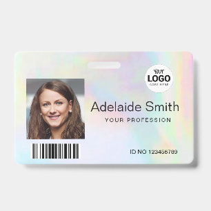 rainbow pastel colors design ID badge