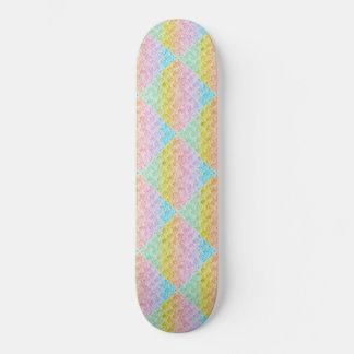 Rainbow Pastel Colours Diamond Pattern Skateboard