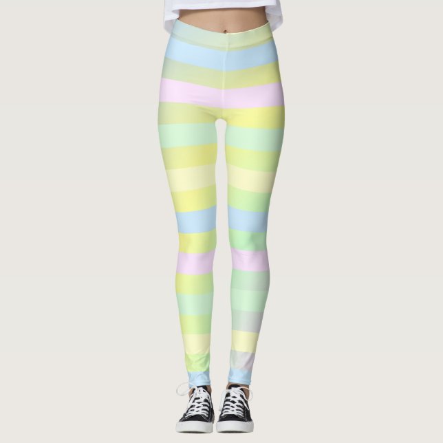 Rainbow pastel colours leggings (Front)