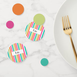 Rainbow pastel colours retro vertical stripes confetti