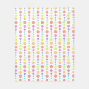 Rainbow Pastel Dots Pattern Fleece Blanket