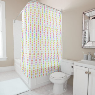 Rainbow Pastel Dots Pattern Shower Curtain