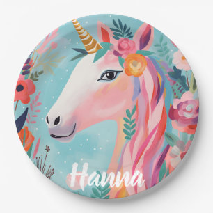 Rainbow Pastel Dream Unicorn Paper Plate