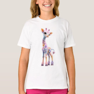 Rainbow Pastel Fantasy Giraffe Kids T-Shirt
