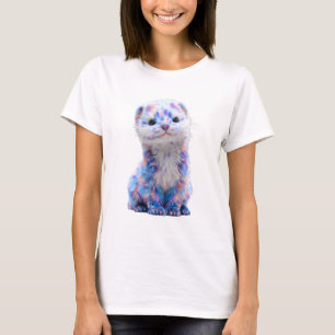 Rainbow Pastel Ferret Furry Friend Women T-Shirt