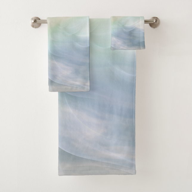 Rainbow Pastel Floral Mandala design Bath Towel Set (Insitu)