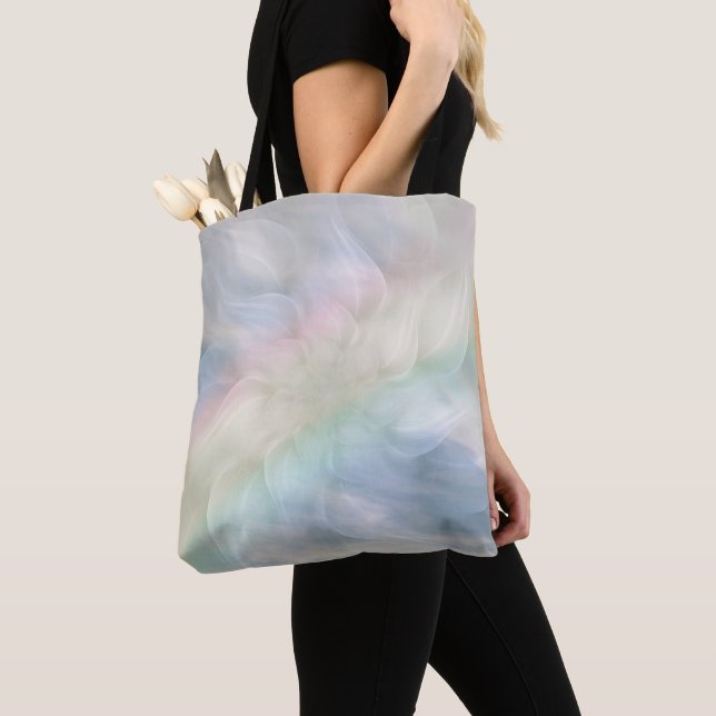 Rainbow Pastel floral Mandala design Tote Bag (Close Up)