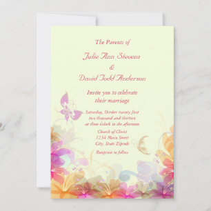 Rainbow Pastel Florals Invitation
