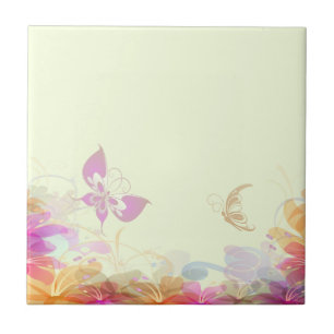 Rainbow Pastel Florals Tile