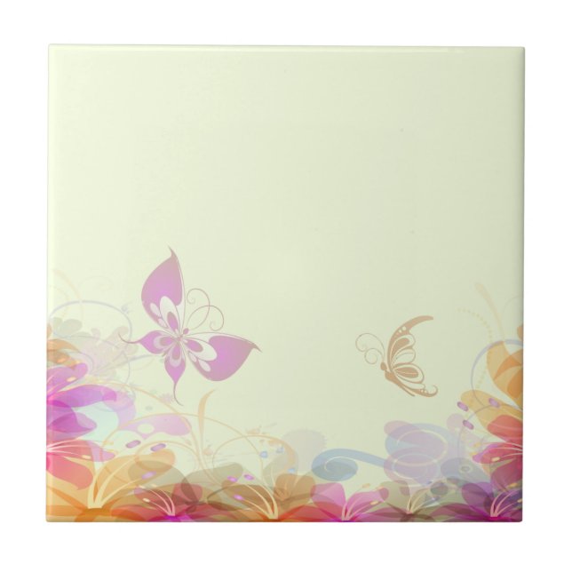 Rainbow Pastel Florals Tile (Front)
