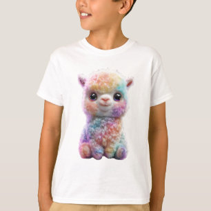 Rainbow Pastel Fluffy Baby Alpaca Kids T-Shirt