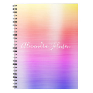 Rainbow Pastel Foil Professional Girly Notebook