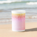 Rainbow Pastel Girly Glitter Metal Monogram Name Bone China Mug<br><div class="desc">Rainbow Pastel Faux Foil Metallic Sparkle Glitter Brushed Metal Monogram Name Espresso Coffee Cup or Mug. This makes the perfect sweet 16 birthday,  wedding,  bridal shower,  anniversary,  baby shower or bachelorette party gift for someone that loves glam luxury and chic styles.</div>