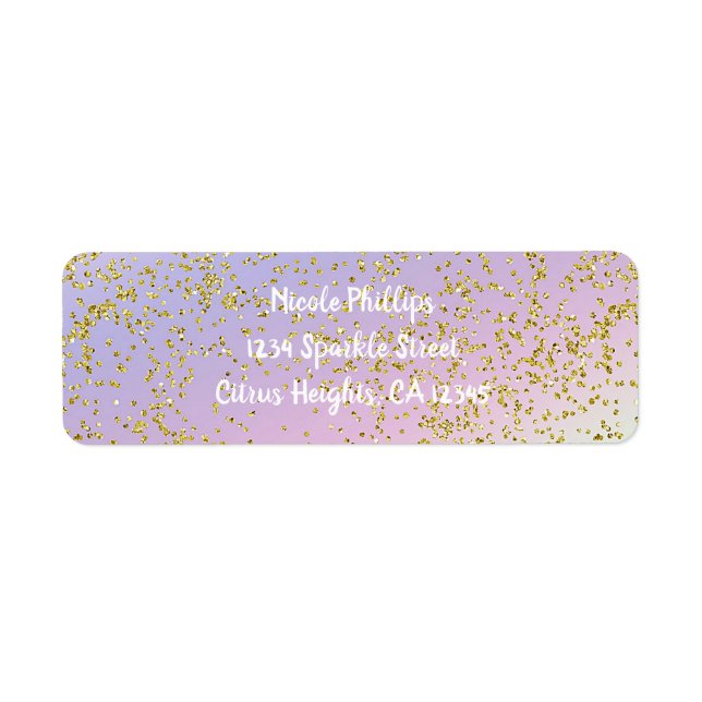 Rainbow Pastel Gold Glitter Fantasy Birthday Party (Front)