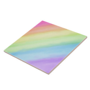Rainbow Pastel Gradient Ombré  Tile