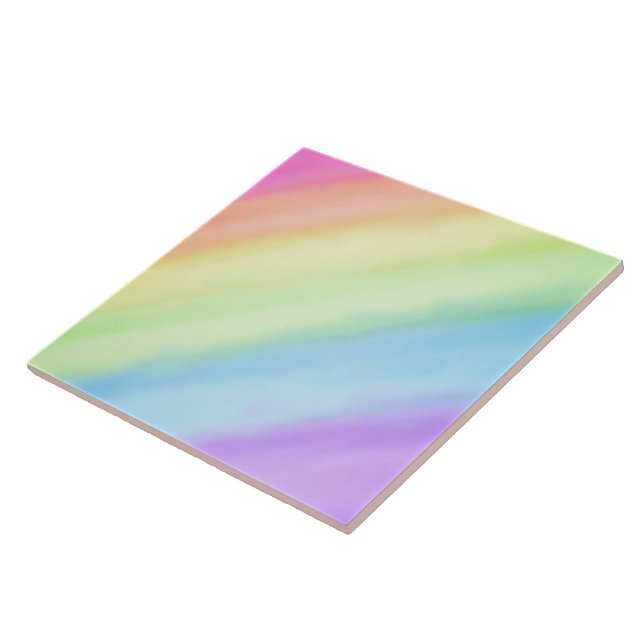 Rainbow Pastel Gradient Ombré  Tile (Side)