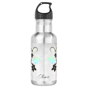 Rainbow Pastel Lovebirds Personalised 532 Ml Water Bottle