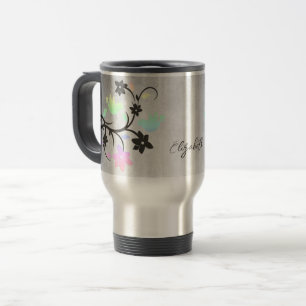 Rainbow Pastel Lovebirds Personalised Travel Mug