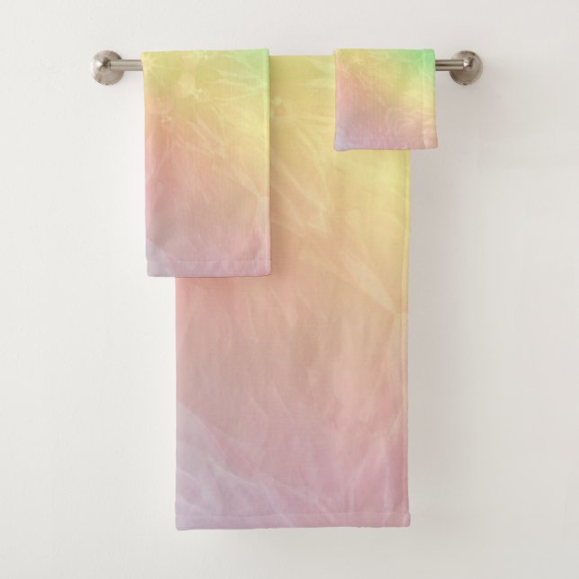 Rainbow Pastel Mandala design Bath Towel Set (Insitu)