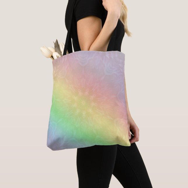 Rainbow Pastel Mandala design Tote Bag (Close Up)