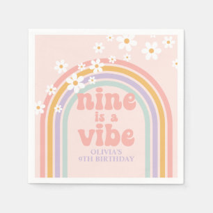 Rainbow Pastel Nine is a Vibe 9th birthday Napkin