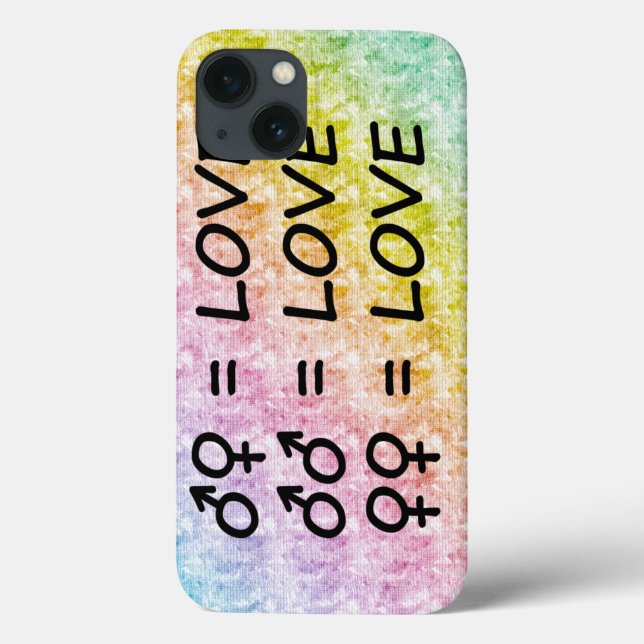 Rainbow Pastel Scribbles with All Love Signs Case-Mate iPhone Case (Back)