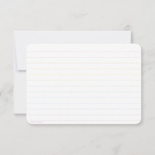 Rainbow Pastel Stripe Flat Card with Dot Rule