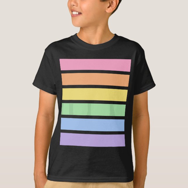 Rainbow Pastel Striped T-Shirt (Front)