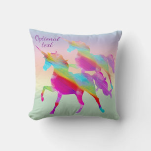 Rainbow Pastel Unicorn Accent Pillow
