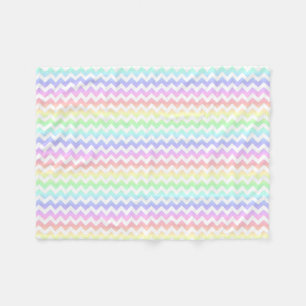 Rainbow Pastel White Chevron Fleece Blanket