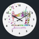 Rainbow Patchwork Quilt Sewing Machine Large Clock<br><div class="desc">Love to quilt? This fabulous sewing machine design shows a rainbow patchwork quilt effect. Edit name to customise for a truly personal gift.
Perfect for quilting friends and avid quilters. Would make a wonderful choice for your quilting shop or sewing area.</div>