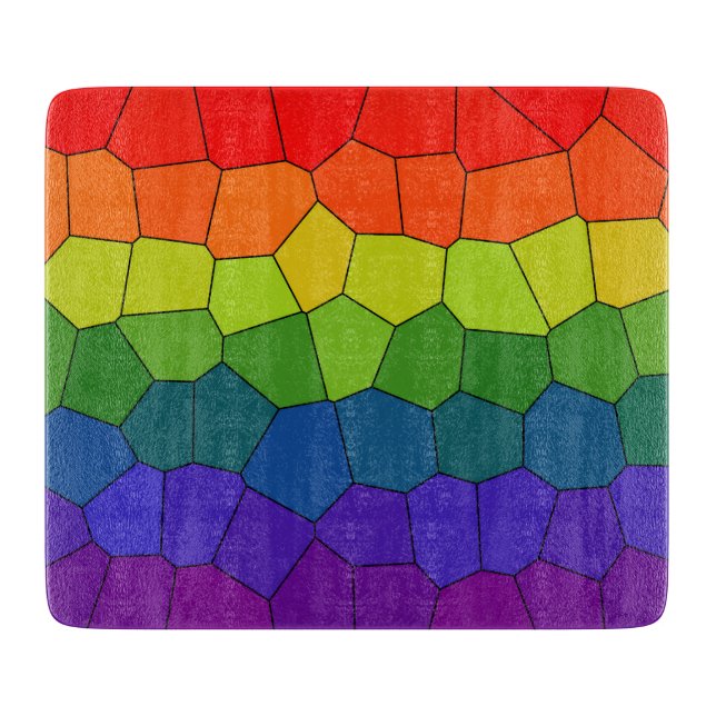 Rainbow Pattern Cutting Board (Front)