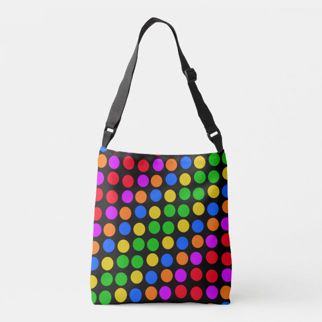 Rainbow pattern dotted lines crossbody bag (Back)