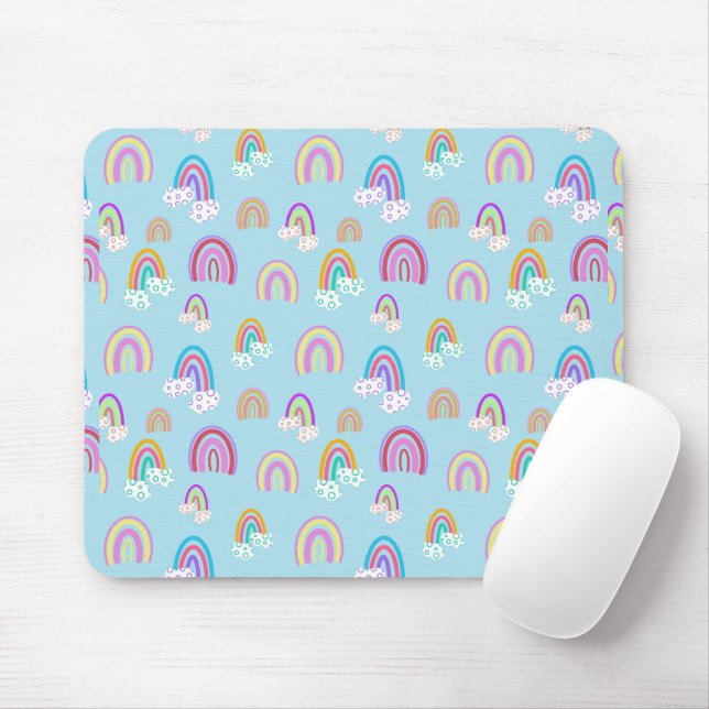 Rainbow pattern mouse mat (With Mouse)