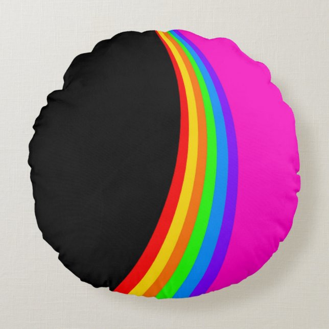 RAINBOW PATTERN ROUND CUSHION (Front)