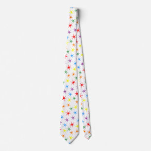 Rainbow Pattern Stars Tie