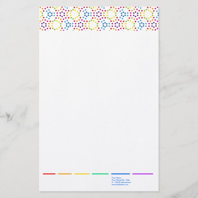 Rainbow Patternpolka Stationery (Front)