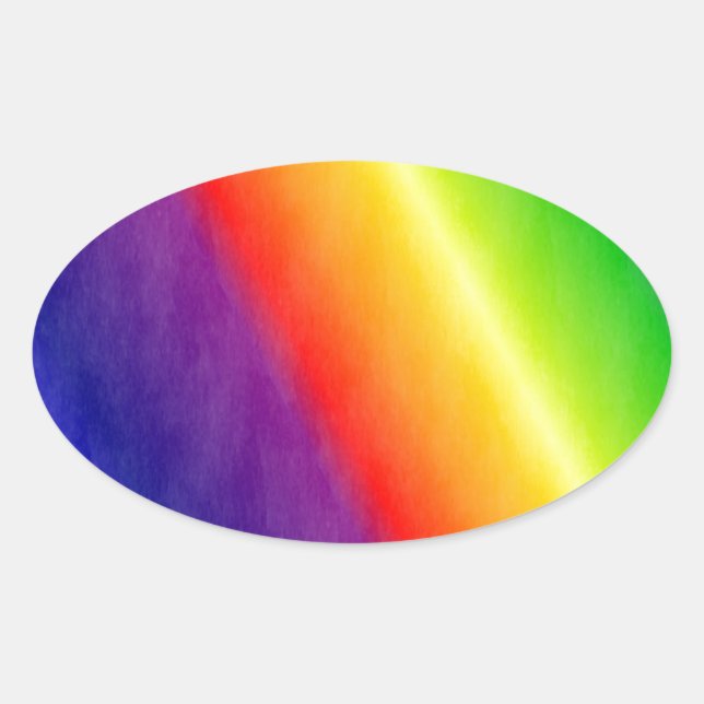 Rainbow Patterns Oval Sticker (Front)
