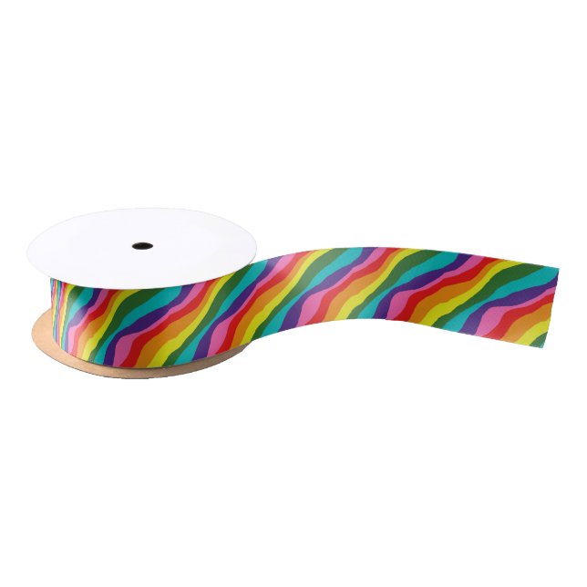 Rainbow Patterns Satin Ribbon (Spool)