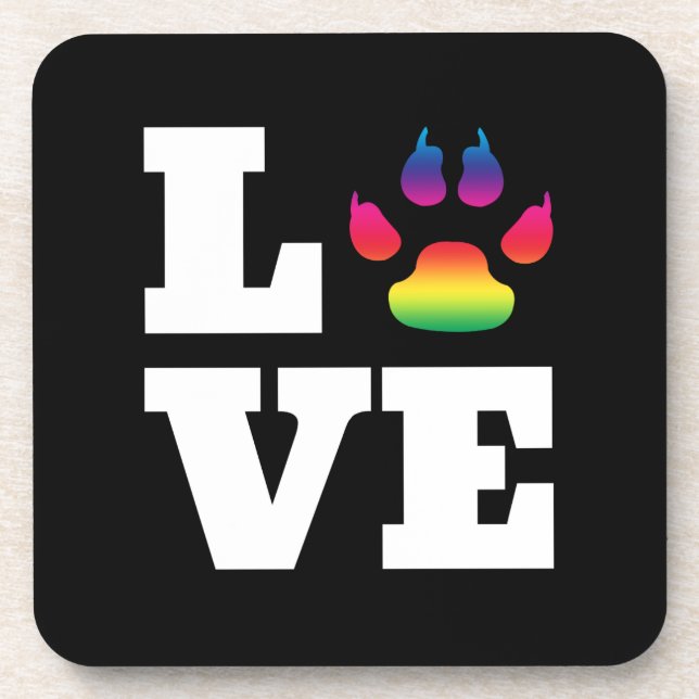 Rainbow paw coaster (Front)