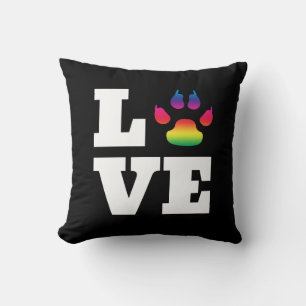 Rainbow paw cushion