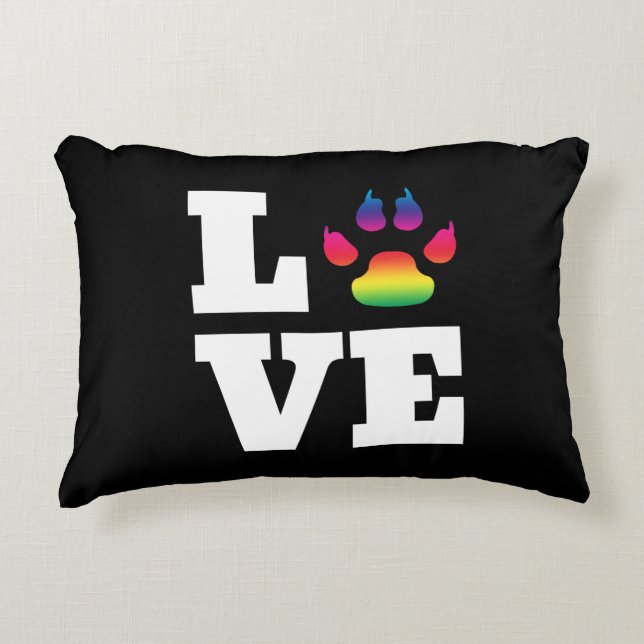 Rainbow paw decorative cushion (Front)