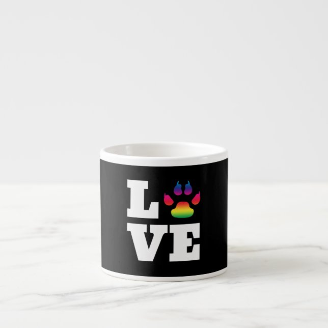 Rainbow paw espresso cup (Front)