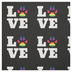 Rainbow paw fabric