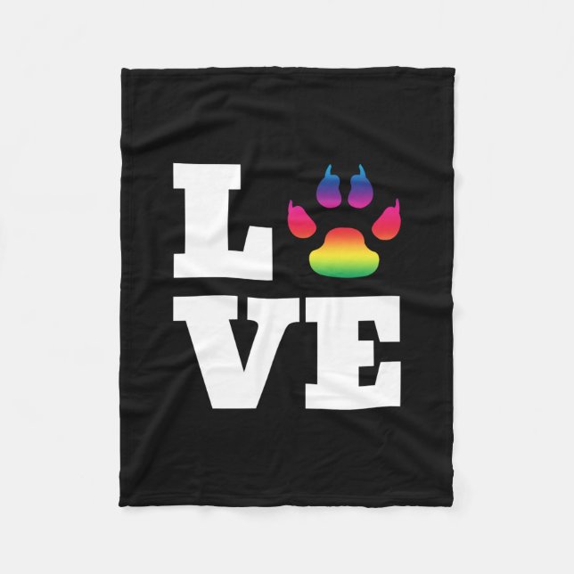 Rainbow paw fleece blanket (Front)