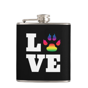 Rainbow paw hip flask