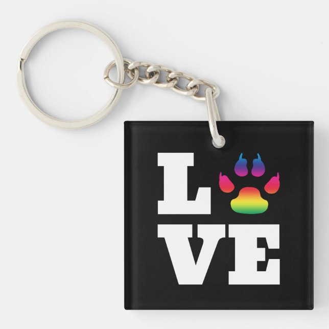 Rainbow paw key ring (Front)