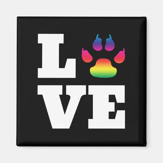 Rainbow paw magnet (Front)