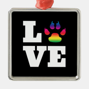 Rainbow paw metal tree decoration